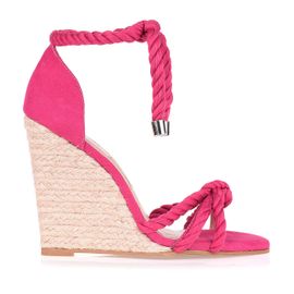 Anabela Salto Alto Cord Pink
