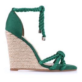 Anabela Salto Alto Cord Esmeralda