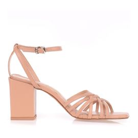Sandália Salto Bloco Médio Square Straps