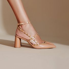 Slingback Salto Médio New Couro Pele