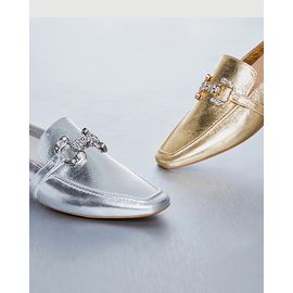 Mocassim Metalizado Prata