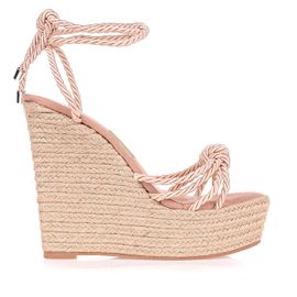 Plataforma Salto Alto Cord Nude
