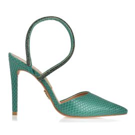 Slingback Salto Alto Snake Evergreen