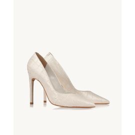 Scarpin Salto Alto Aligator Off White