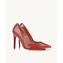 Scarpin Salto Alto Aligator Red