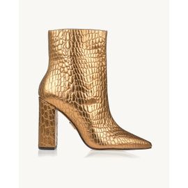 Bota Salto Alto Croco Old Gold