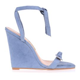 Anabela Salto Alto Camurça N.Denim