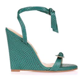 Anabela Salto Alto New Snake Evergreen