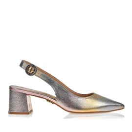 Slingback Salto Médio Perolizado Color