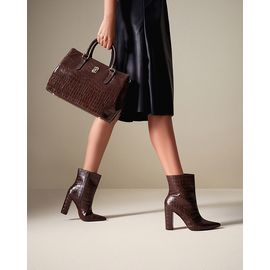 Bota Salto Alto Aligator Coffee