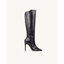 Bota Salto Alto Aligator Preta