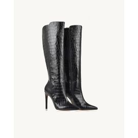 Bota Salto Alto Aligator Preta