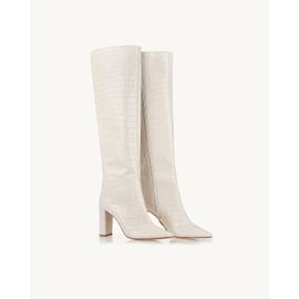 Bota Salto Alto Aligator Off White