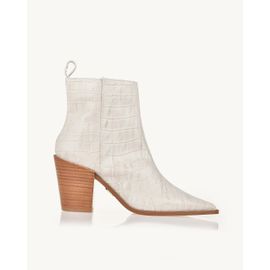 Bota Salto Médio Aligator Off White