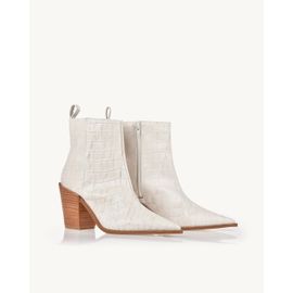 Bota Salto Médio Aligator Off White