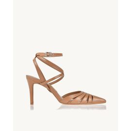 Slingback Salto Médio Milano Tan