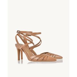 Slingback Salto Médio Milano Tan