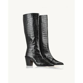 Bota Salto Médio Aligator Preta