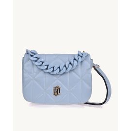 Bolsa Transversal Matelasse Couro Mônaco Sky