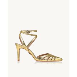 Slingback Salto Médio Metalizado Or