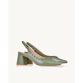 Slingback Salto Médio Milano Olivine