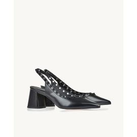 Slingback Salto Médio Milano Preta