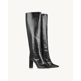 Bota Salto Alto Aligator Preta