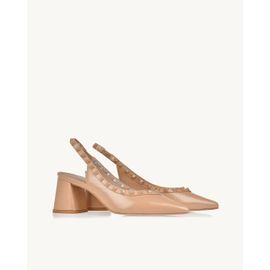 Slingback Salto Médio Milano Pele