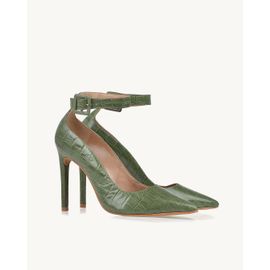 Scarpin Salto Alto Aligator Olivine