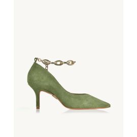Scarpin Salto Médio Chamois Olivine
