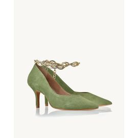Scarpin Salto Médio Chamois Olivine