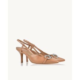 Slingback Salto Médio Milano Tan