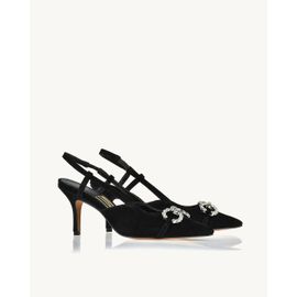 Slingback Salto Médio Chamois Preta