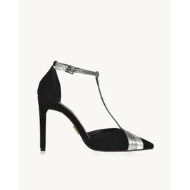 Scarpin Salto Alto Chamois Preta