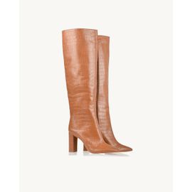 Bota Salto Alto Aligator Caramelo