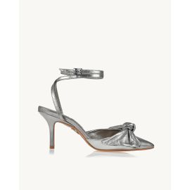 Slingback Salto Médio Metalizado Old Silver