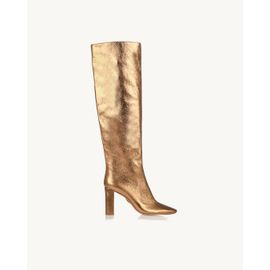 Bota Salto Alto Metalizado Old Gold