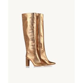 Bota Salto Alto Metalizado Old Gold