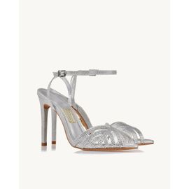 Sandália Salto Alto Stoned Silver