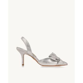 Slingback Salto Médio Stoned Silver