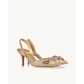 Slingback Salto Médio Stoned Gold