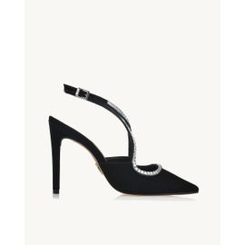 Slingback Salto Alto Chamois Preta