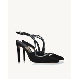 Slingback Salto Alto Chamois Preta