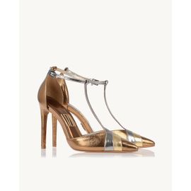 Scarpin Salto Alto Metalizado Old Gold