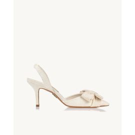 Slingback Salto Médio Natural Linen
