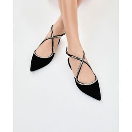 Slingback Chamois Preta