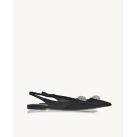 Slingback Satin Preta