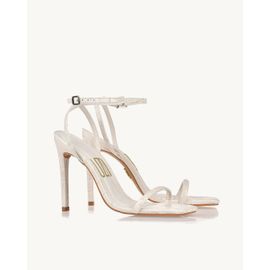 Sandália Salto Alto Aligator Off White