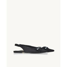 Slingback Lona Preta