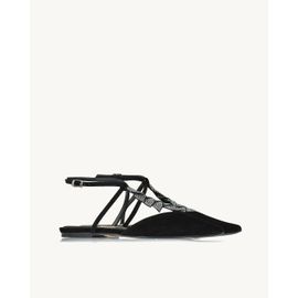 Slingback Chamois Preta